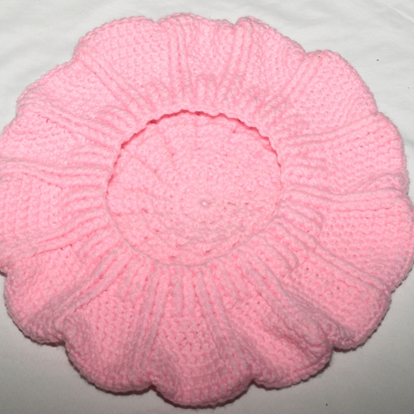 Designer Knit Pink Beret - Picture 4 of 9